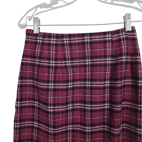 Red Black Vintage Plaid Tartan Clueless Preppy  Wool Skirt Academia Career USA 4 - Picture 3 of 13